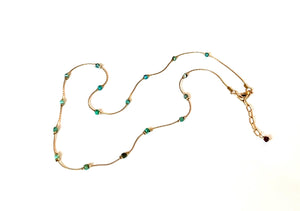 Minimalist Turquoise and Gold Necklace