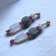 Load image into Gallery viewer, Gold Gemstone Earrings
