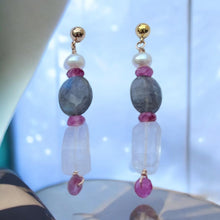 Load image into Gallery viewer, Gold Gemstone Earrings
