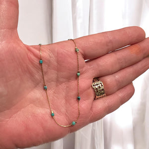 Minimalist Turquoise and Gold Necklace