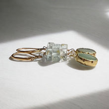 Load image into Gallery viewer, Gold and Aquamarine Drop Earrings
