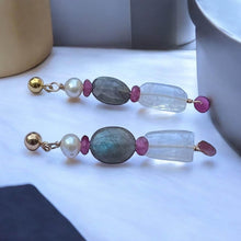 Load image into Gallery viewer, Gold Gemstone Earrings
